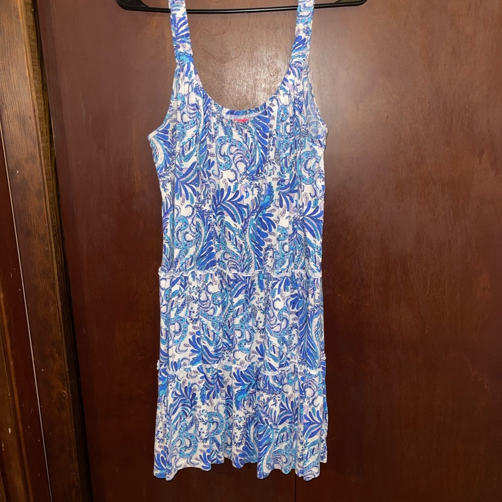 Lilly Pulitzer Blue & White Paisley Sleeveless Tank Dress